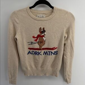 Abercrombie & Fitch ADRK MTNS skiing dog novelty crewneck knit sweater sz S
